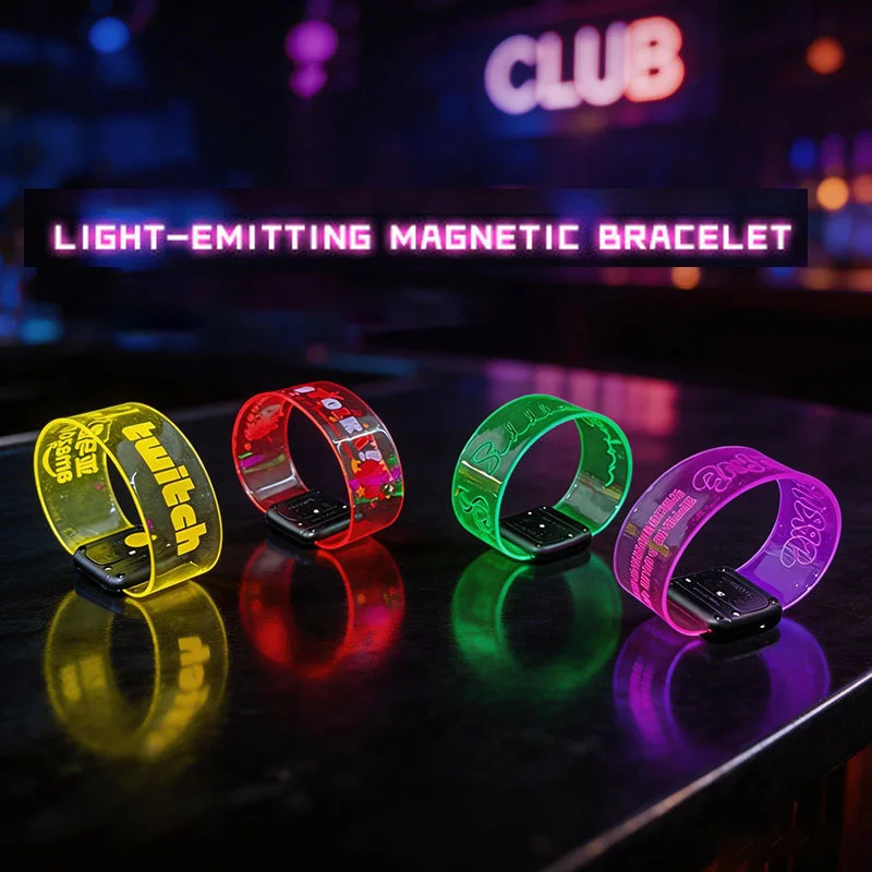 Upgrade Voice Control Glow Braceles Personalized 100/1000pcs Luminous LED Bracelet Wristbands Sound Activated Wedding Party