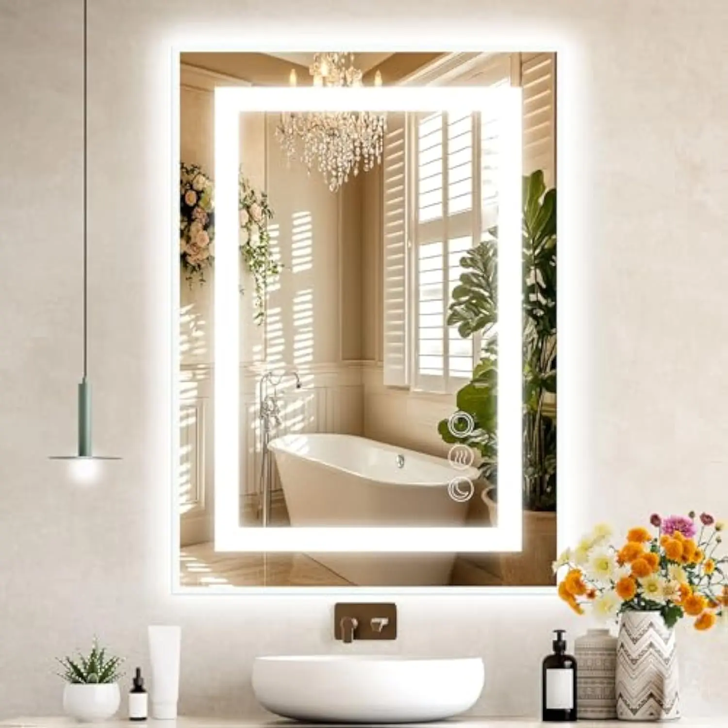 

Led Mirror for Bathroom, 20×28 Backlit & Frontlit (Seperate Control), Vanity Mirror with 3 Colors Lights, Anti-Fog, Hd Tempered