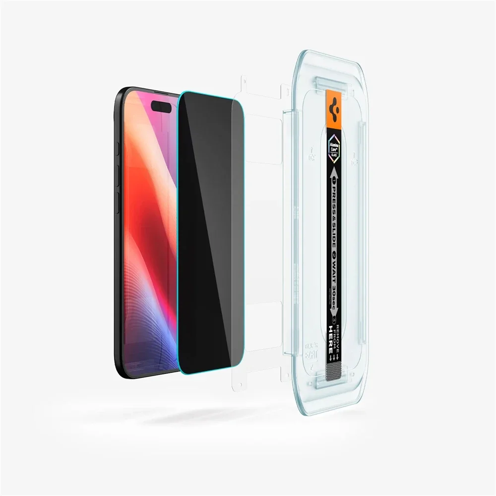 2 protectores de pantalla de vidrio templado Spigen Glas.tR EZ Fit con sensor de privacidad para iPhone 17 Pro Max 16 15 14 Pro Plus Air