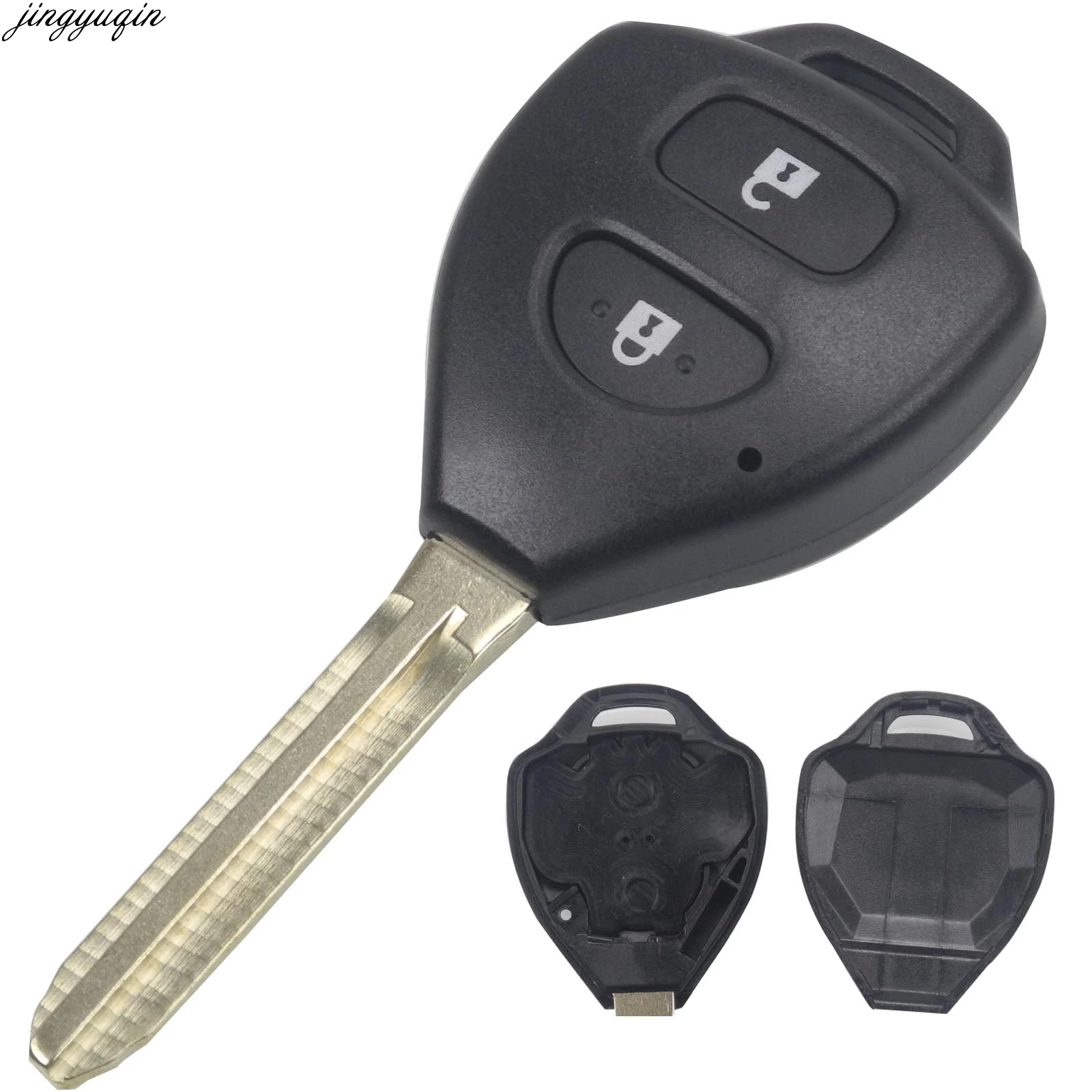 Jingyuqin Remote Key Shell TOY43 For Toyota Alphard Yaris Prado Tarago Camry Corolla RAV4 Hilux Vitz REIZ Crown Avalon Venza