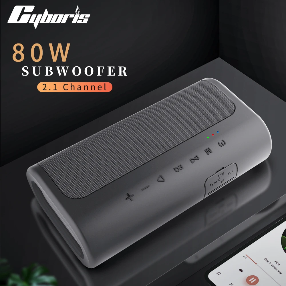 

T9 Portable Speaker 80W Power With Deep Bass Boost, 360 surround Stereo HIFI effect Camping/Hiking Wireless Speaker For Outdoor