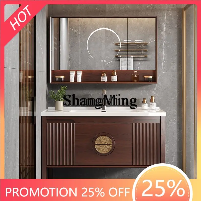 

FG new Chinese ceramic integrated bathroom cabinet combination floor-to-ceiling double basin heart new hand and face cabinet