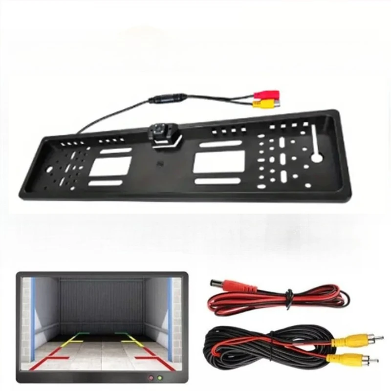 4 LED European License Plate Frame Rear View Camera Reversing Cam Universal Parking Assist for Car SUV Truck Camper Pickup Van