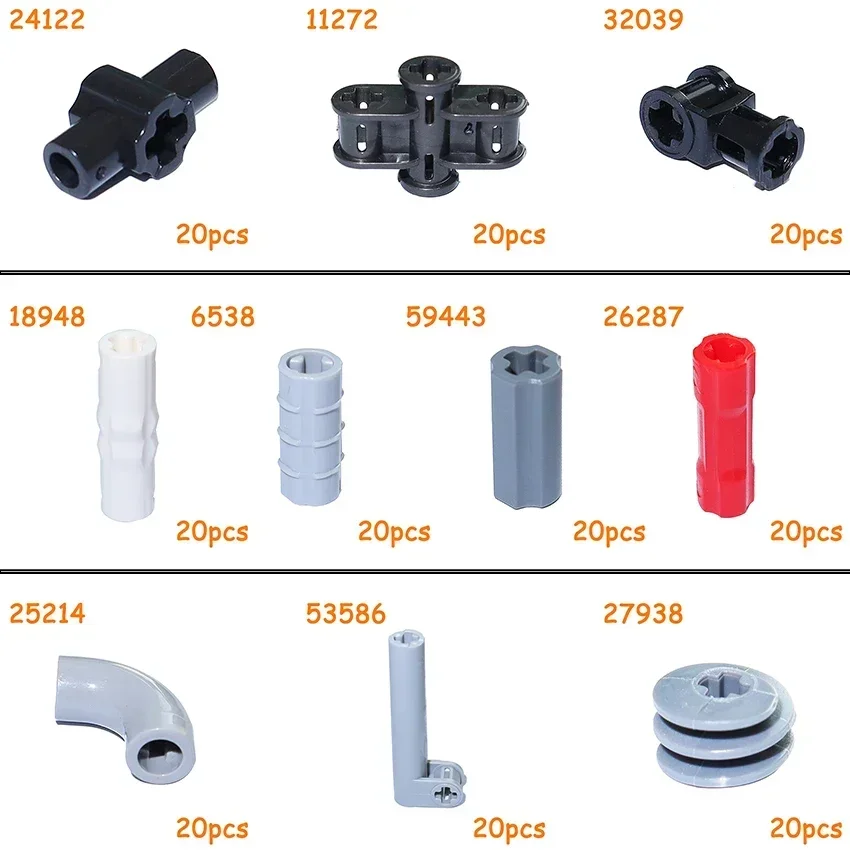 Technical Part MOC Axle Bushing Shaft Bolt Connector Peg Cross Building Blocks 24122 11272 32039 6538 59443 26287 25214 27938