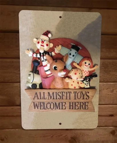 Rudolph All Misfit Toys Welcome Here Weihnachts-Metallschild