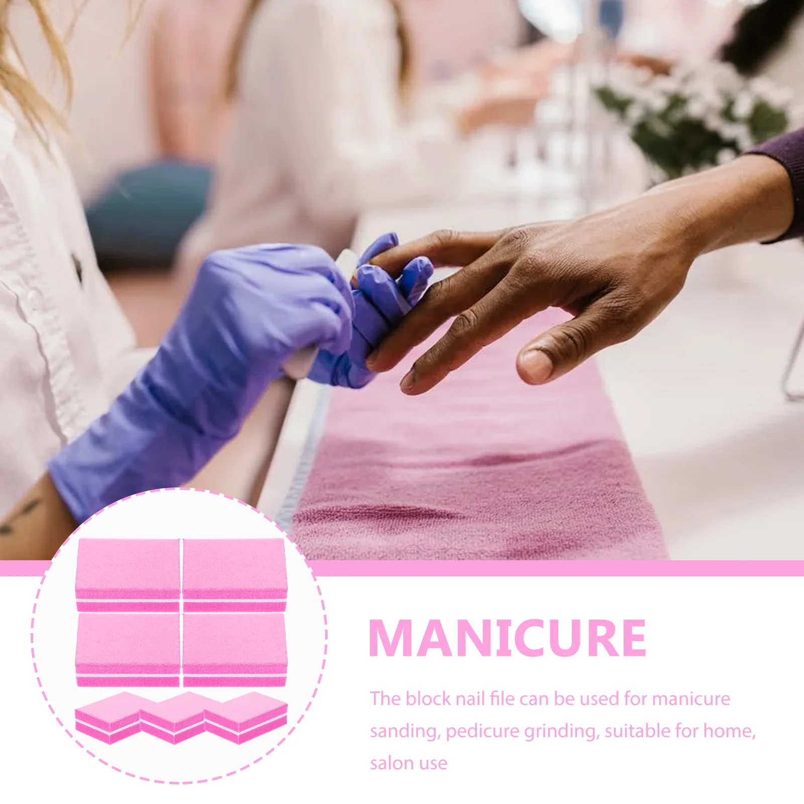 

50 pcs Mini Sponge Nail Files Double-sided for Manicure Pedicure Nail Grinding Polishing Tools Lightweight Portable