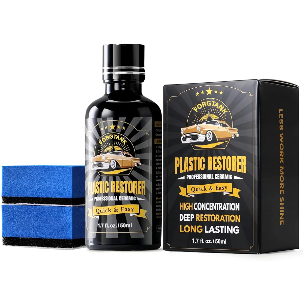 Plastic Restorer Cars Trim Restorer Ceramic Crystal Coating 6 Months+ with UV Protection Restore Automotive Exterior Protectant