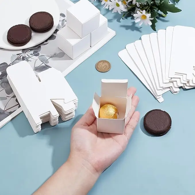 20pcs White Black Kraft Paper Box Gift Packaging Candle Cosmetics Product Wedding Birthday Party Christmas Halloween Candy DIY