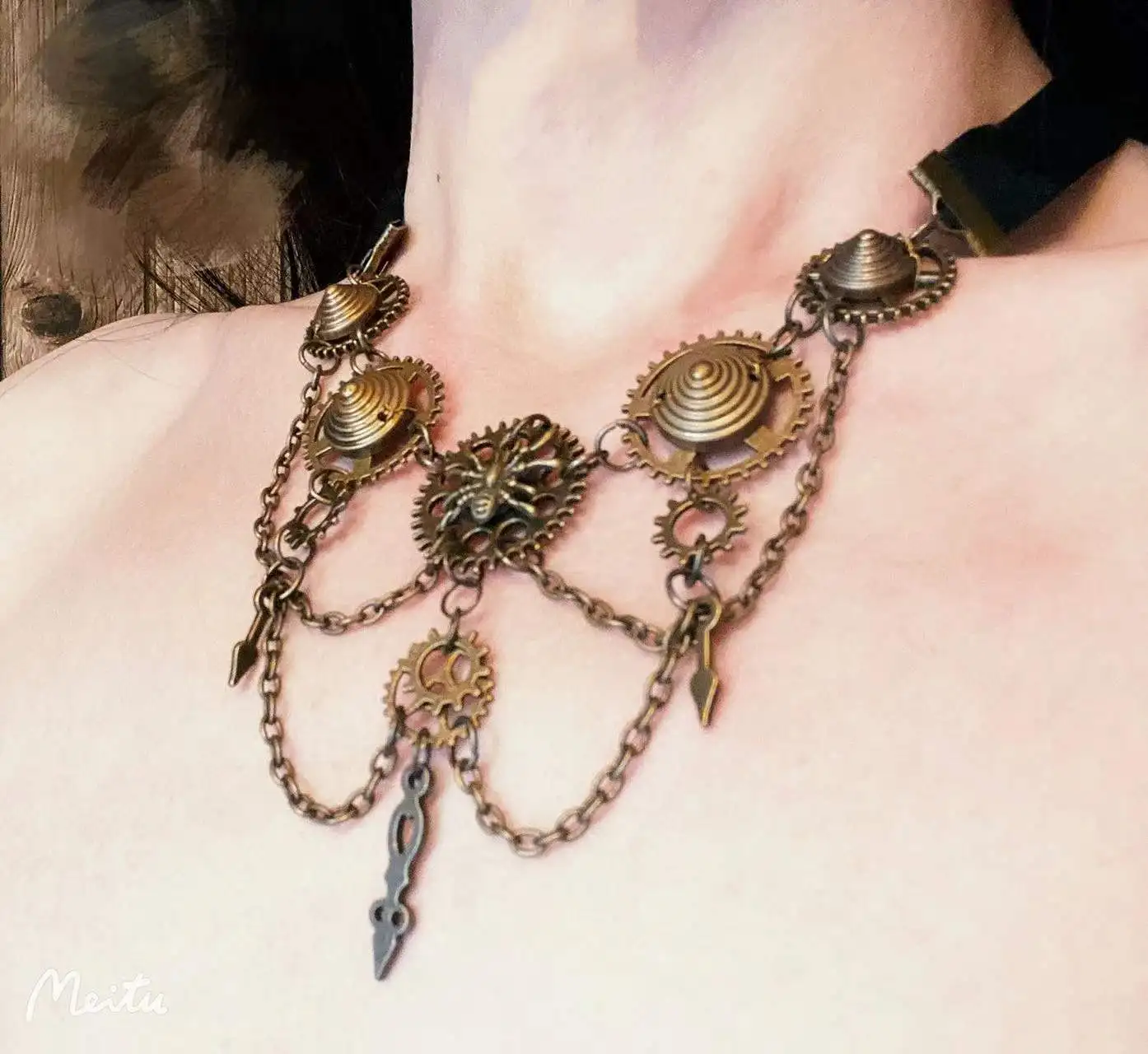 Personalized Clavicle Necklace Steampunk New Vintage Metal Gear Handmade Adjustable Lolita Necklace