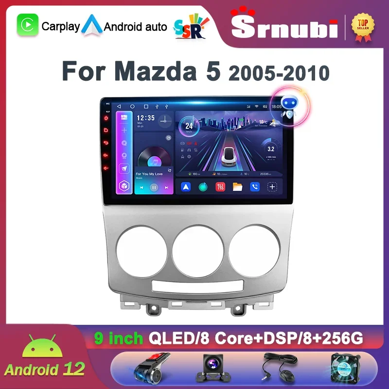 

Srnubi Android 12 Car Radio forr Mazda 5 2005 - 2010 Multimedia Player 2Din 4G WIFI Carplay Navigation Stereo GPS DVD Head Unit