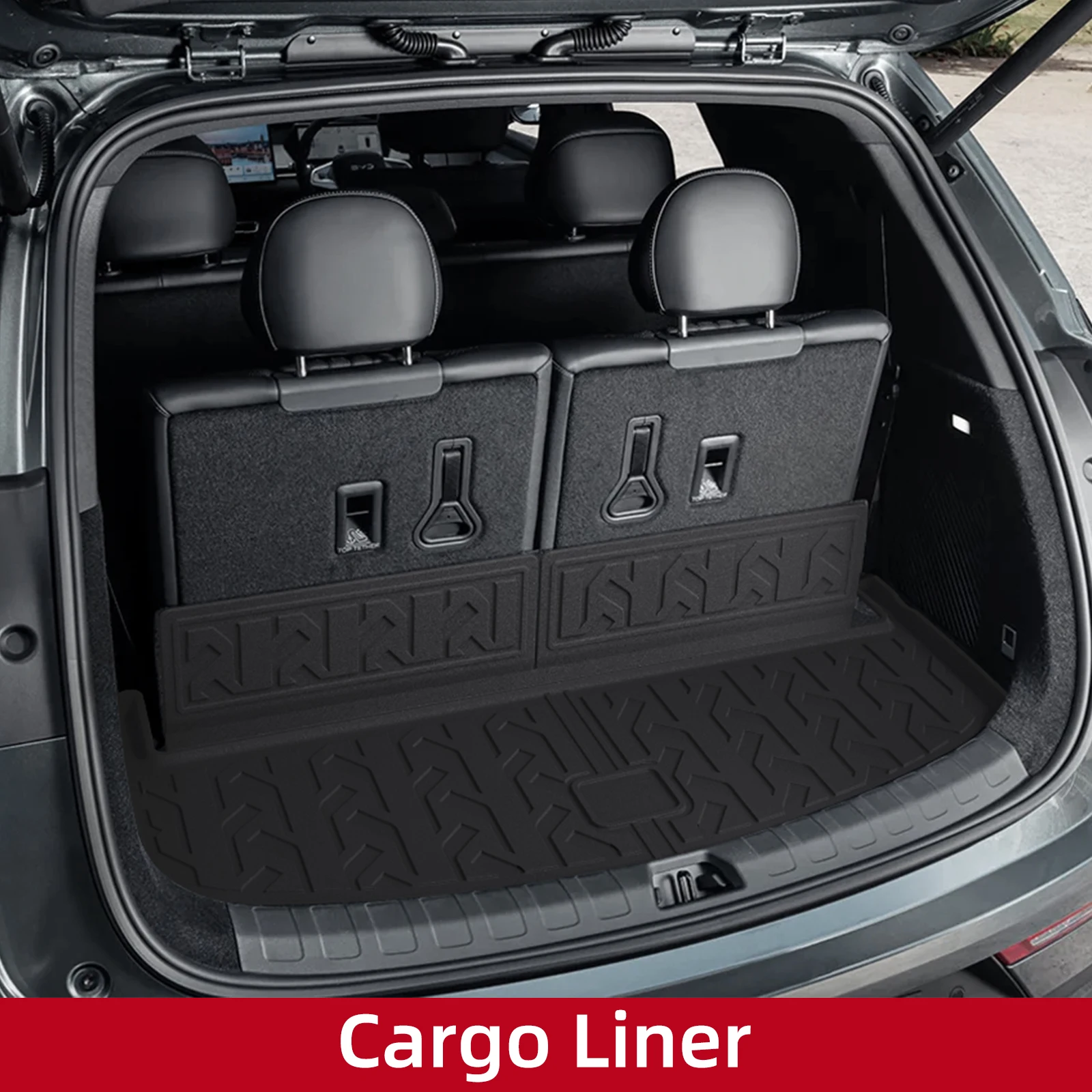 LUCKEASY for BYD Atto 8/Sealion 8 2025 2026 (7seat) Car Cargo Liner Trunk Backrest Pad TPE 3D Waterproof All Weather Accessories