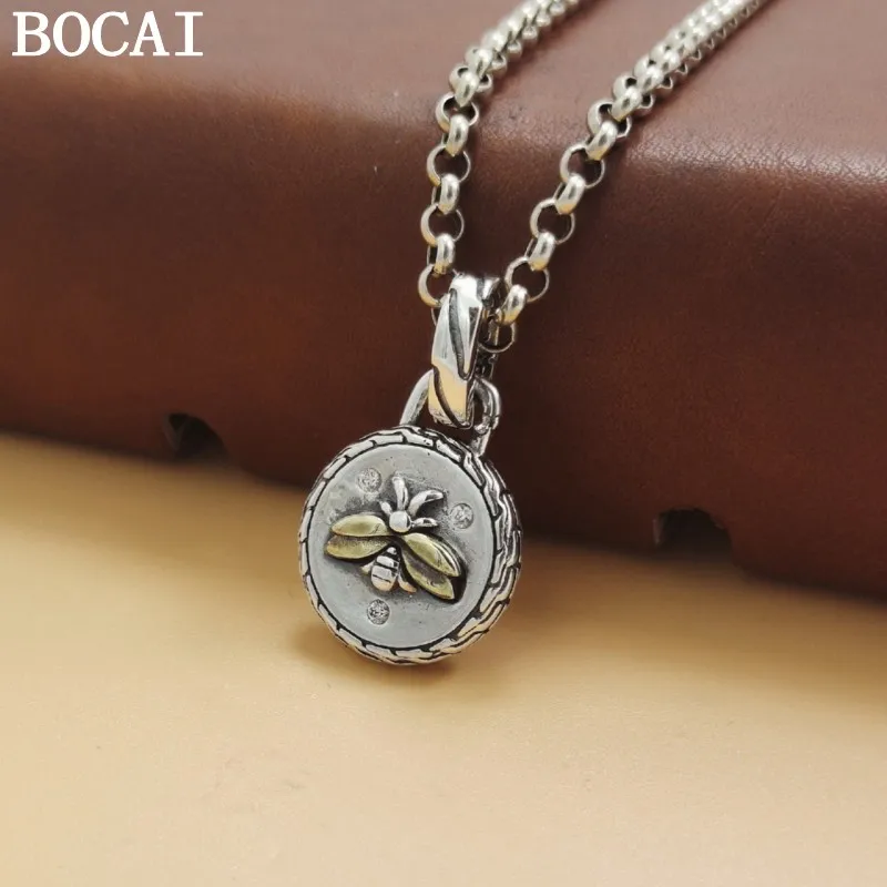 

Новый кулон BOCAI из серебра S925 с изображением маленькой пчелы, модный, для мужчин и женщин, в стиле ретро, персонализированные ювелирные украшения, подарки на день рождения