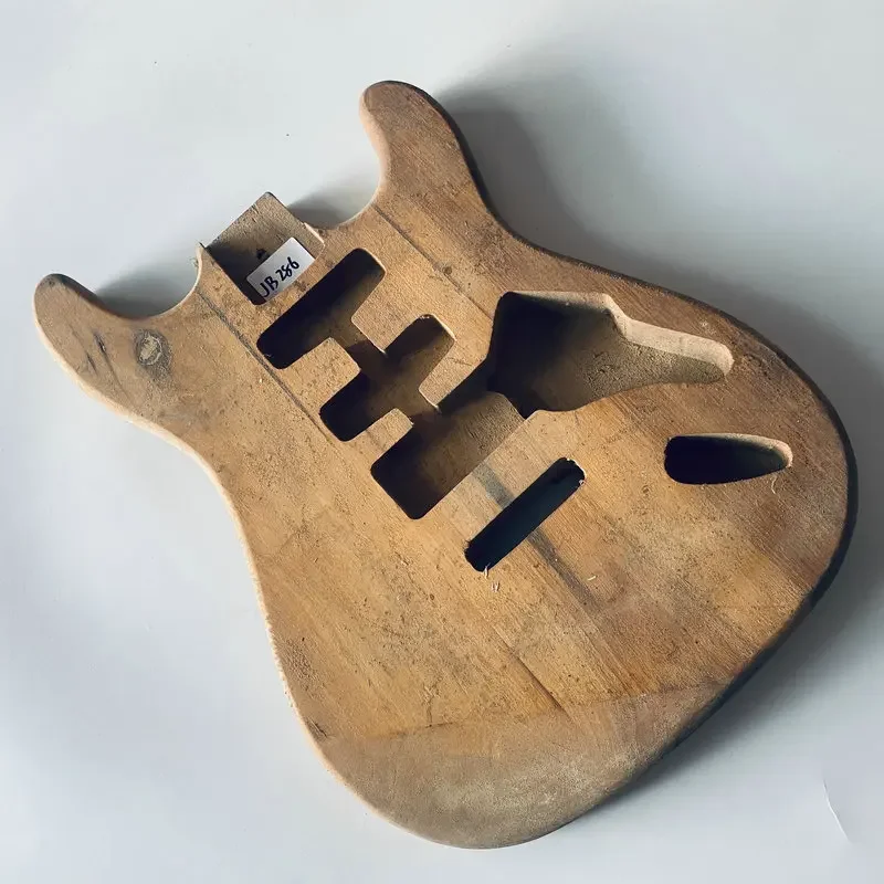 jB286 Natural Solid Alder Wood Electric Guitar Body for 6 String ST Guitar Replace SSH Pickups Surface Dirty And Damaged