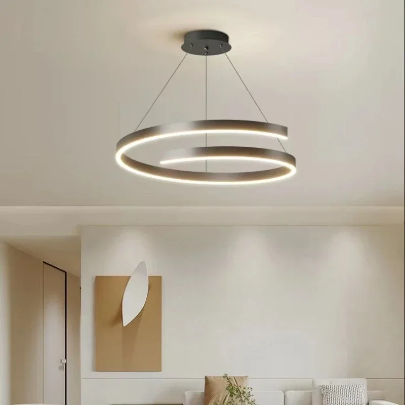 Spiralna aluminiowa lampa wisząca sufitowa Led do kuchni jadalnia sypialnia wisząca lampa wyposażenie domu oświetlenie zawieszenia