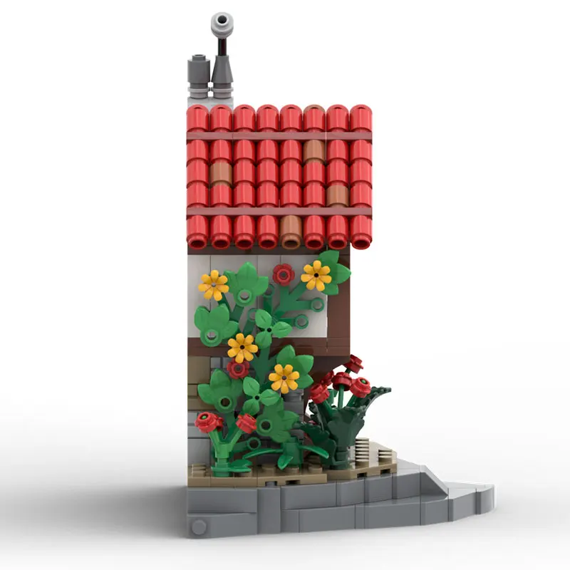 작은 입자 조립식 블록 MOC-241806 381개 중세 성 건축 장난감 입체 모델 선물 퍼즐