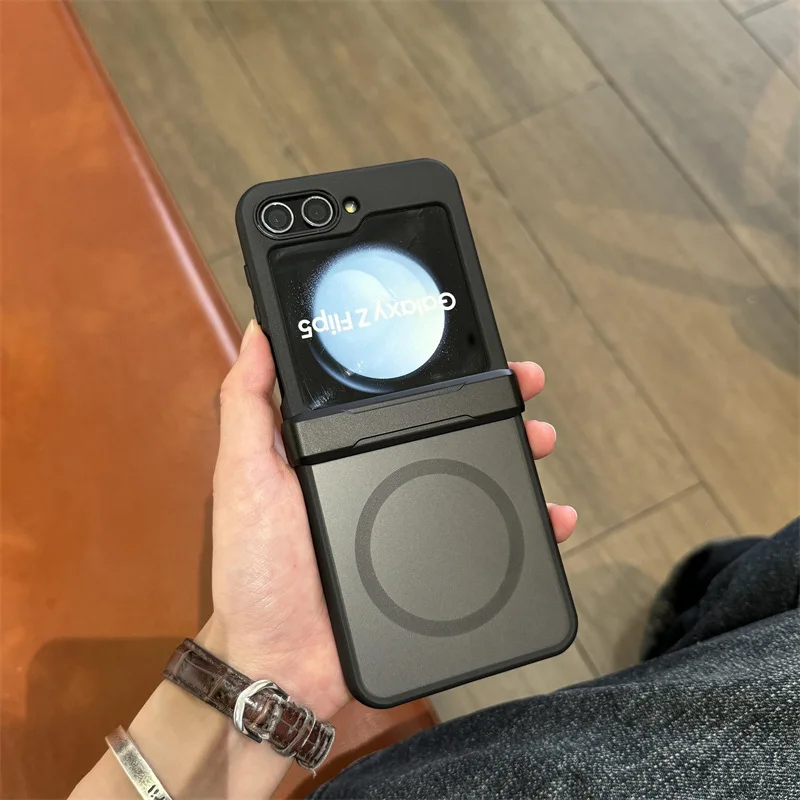 Capa magnética fosca para samsung galaxy z flip 7 6 5 4 capa protetora traseira para zflip5 zflip6 zflip7