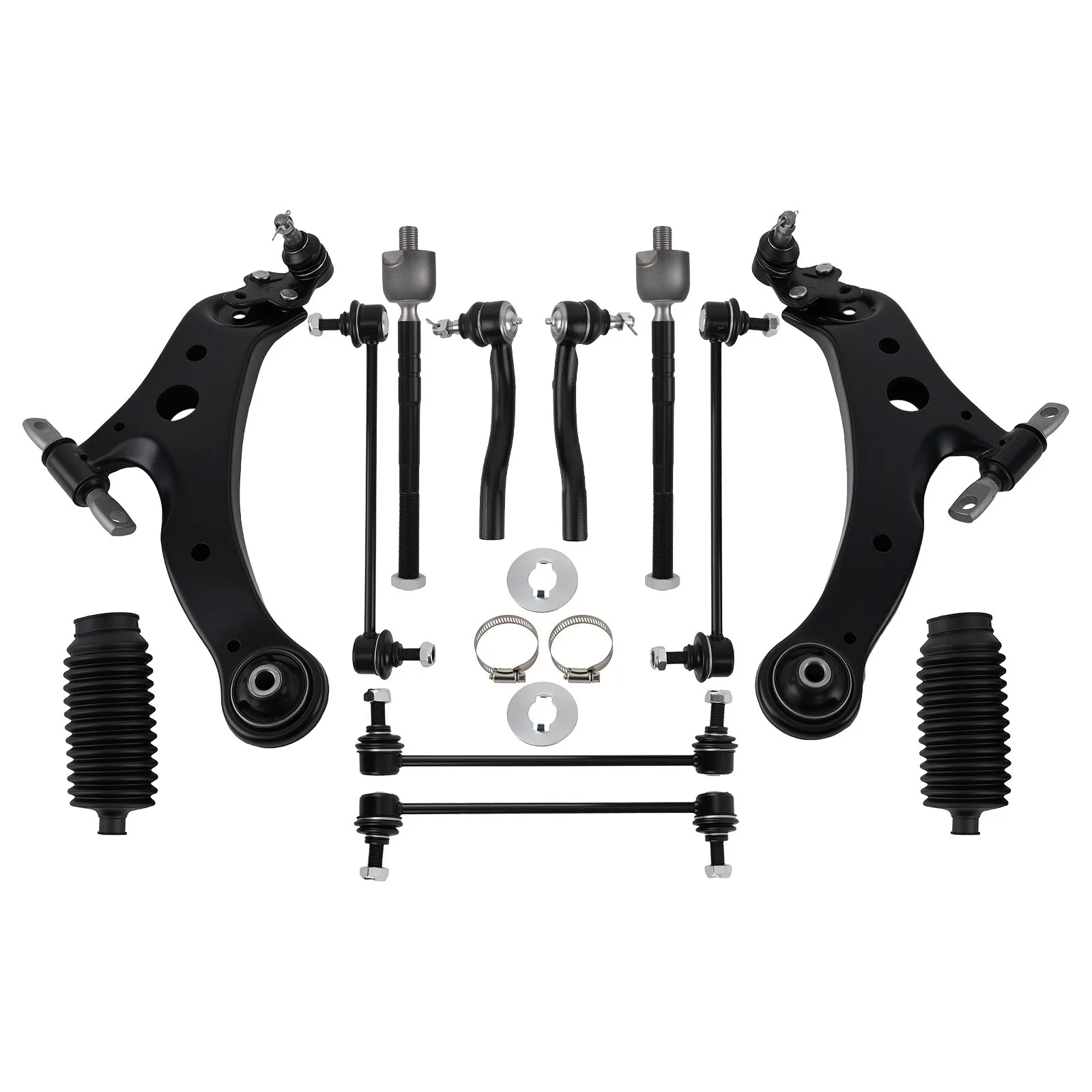 14Pcs Suspension Front Lower Control Arm Tie Rods for Toyota Camry 2007 - 2011