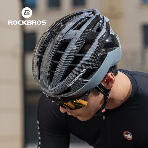 ROCKBROS-casco de bicicleta transpirable con 16 agujeros para hombre y mujer, casco de ciclismo ajustable con capa amortiguadora EPS para carretera de montaña