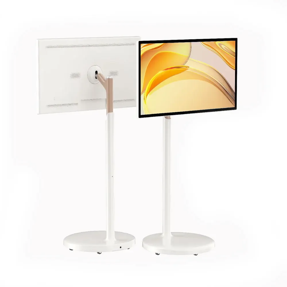 نظام Android 12 Stand By Me Tv شاشة تعمل باللمس في صالة الألعاب الرياضية وغرفة المعيشة تلفزيون ذكي مع عجلات تمرير قابلة للإزالة