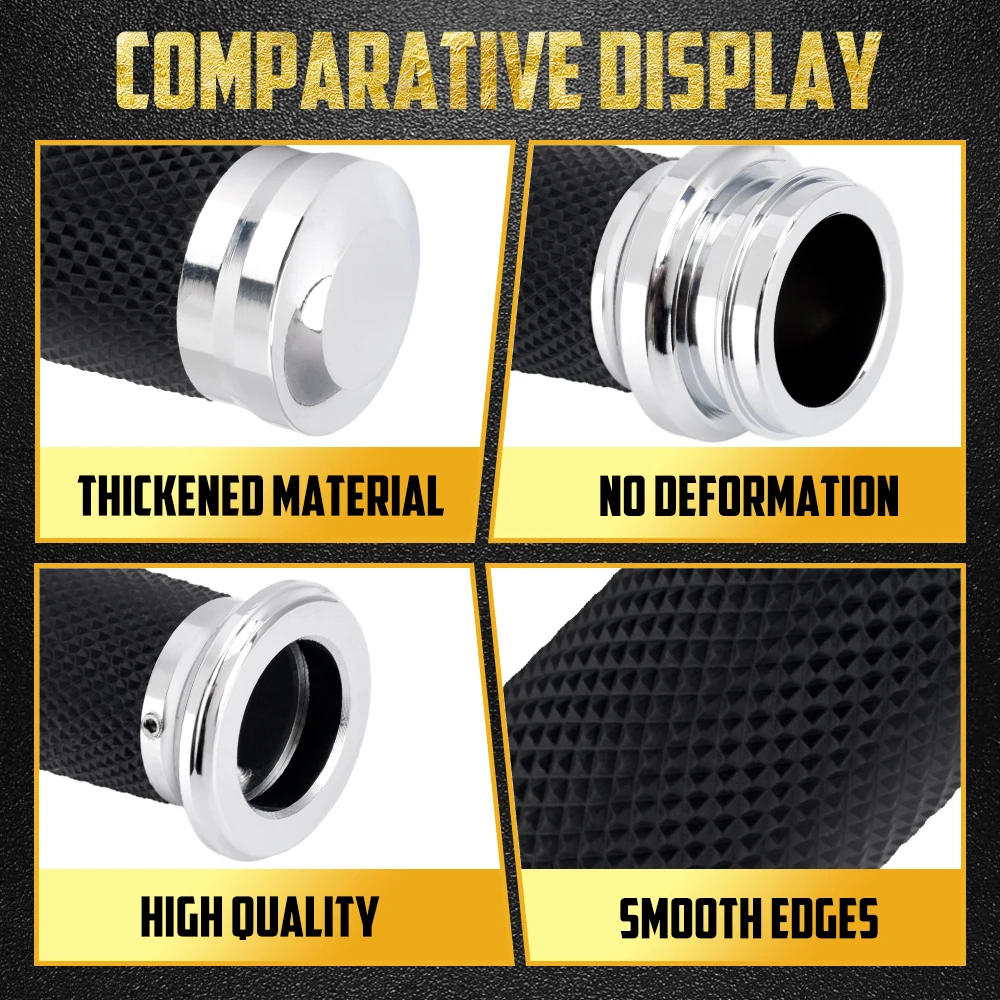 25mm Motorcycle 1\'\' Electronic Hand Grips Handle Bar Chrome For Harley Dyna Softail Fat Boy Touring Road King Street Glide CVO