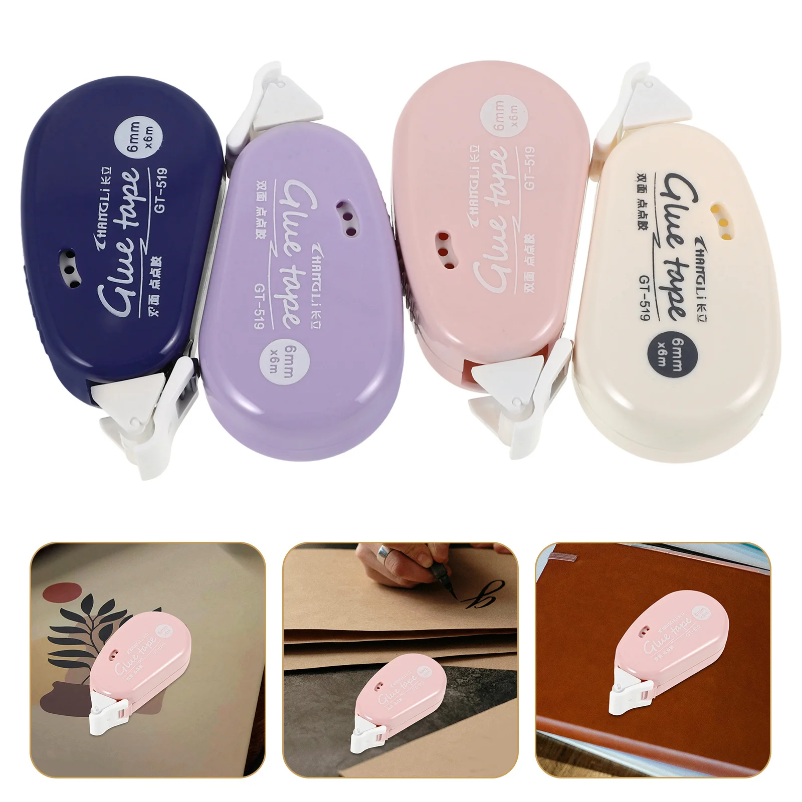 4Pcs Strong Adhesive Dot Tape Double Sided Glue Roller Tape for Craft Scrapbooking Glue Tapes Adhesive Roller Strong