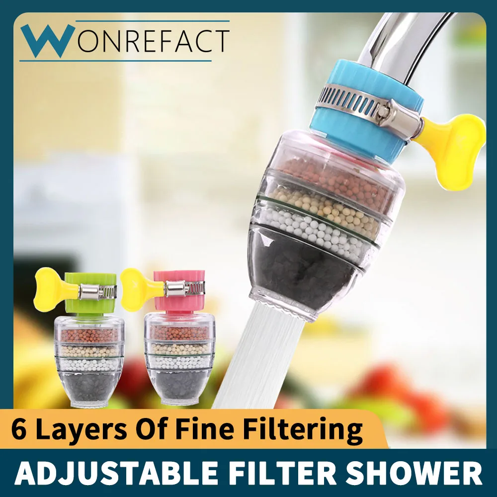 

Six-layer fine filter anti-splash filter for household kitchen well water flower sprinkler faucet water purification multi-funct