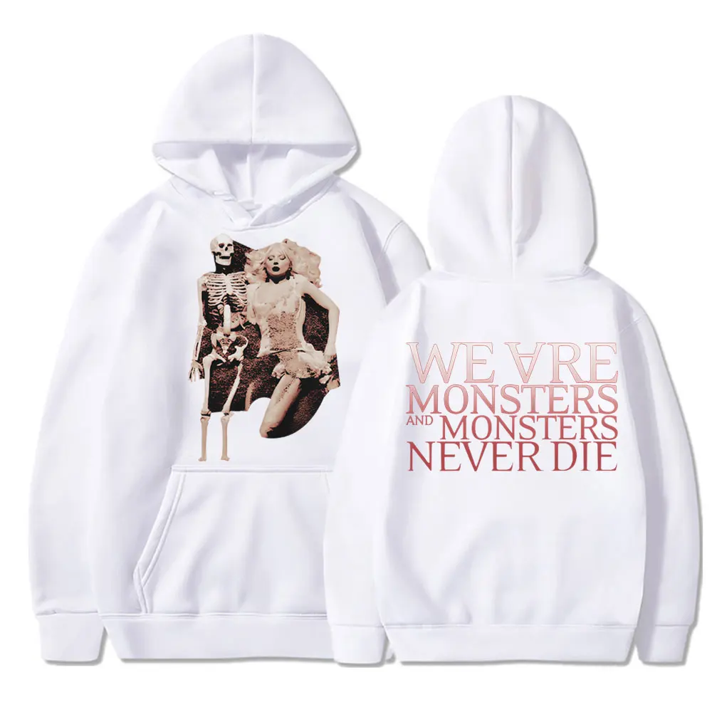 Lady Gaga The Mayhem Ball Tour 2025 Vintage Hoodies Little Monsters Gothic Hip Hop Trend Sweatshirt Men's Fleece Loose Tracksuit