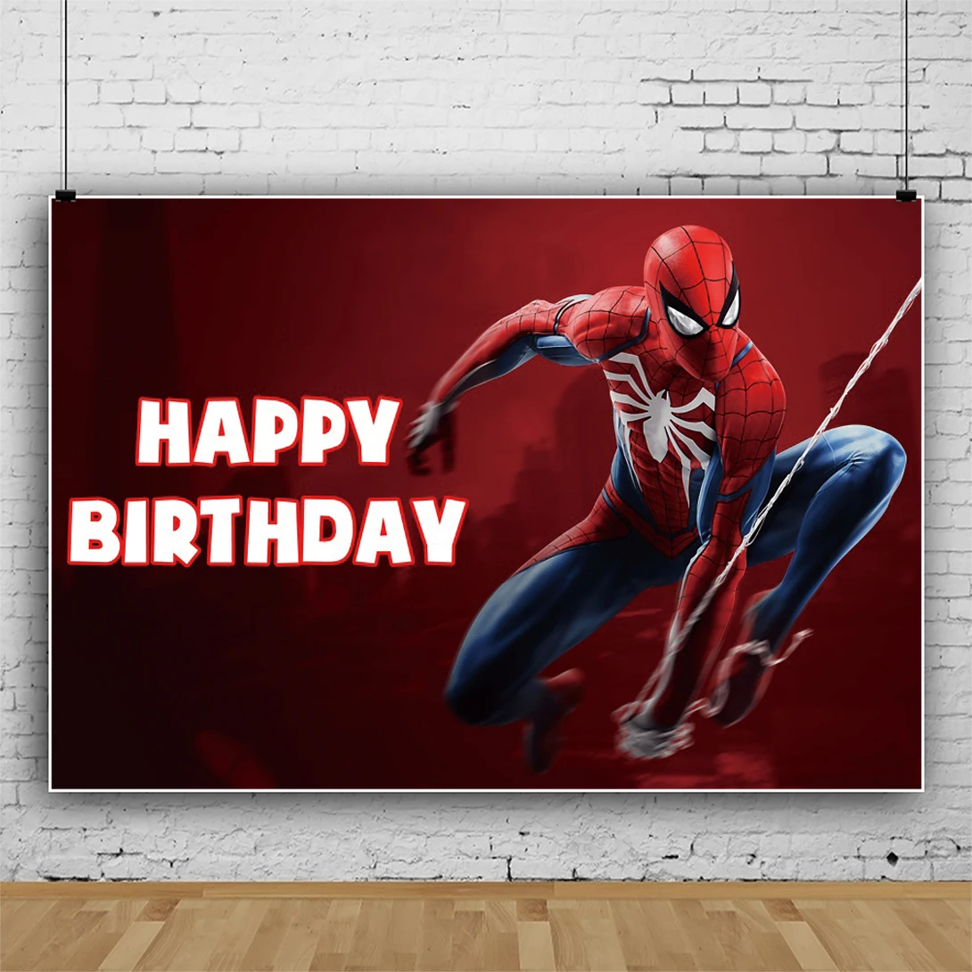 Disney Spider Man Super Hero Poster Photography Background Backdrop Banner Kids Boy Birthday Party Decor Photo Studio Customize