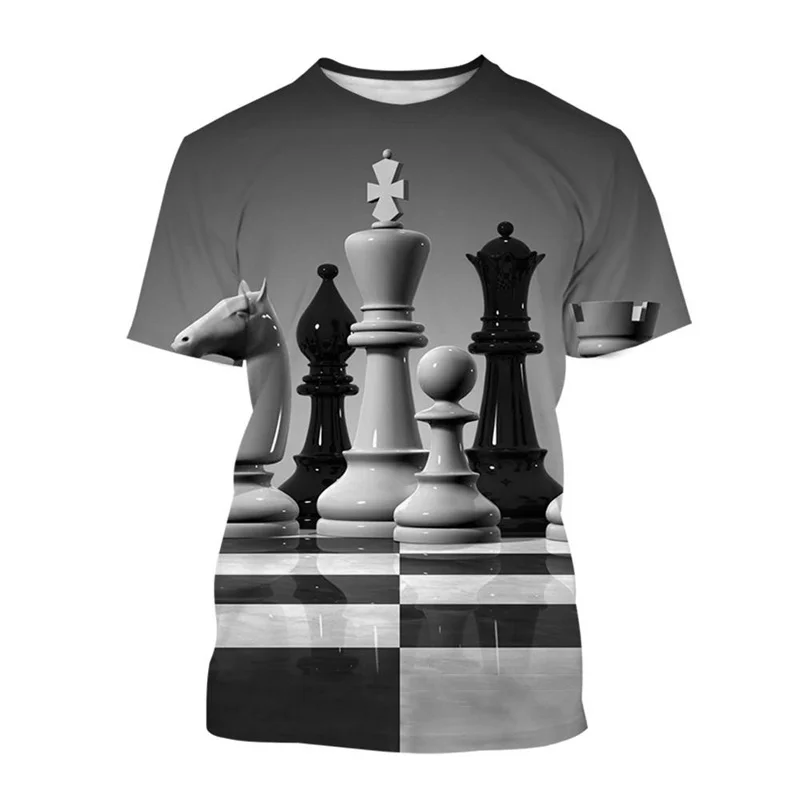 3D International Chess Printed T Shirt For Men Art Games Cool Casual T-Shirt Tops Fashion Harajuku Streetwear Summer Tees