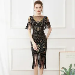 XXXL Flapper Dresses 1920s Gatsby - Roaring 20s Sequin Beaded Dress Fringe Dress vestidos de mujer women clothing