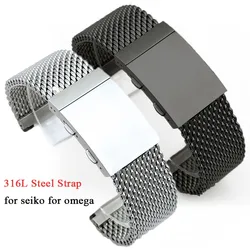 316L Stainless Steel Watch Strap 22mm for Seiko for Omega Wrist Band Sport Quick Release Bracelet Men Women Dive Watch Buckle