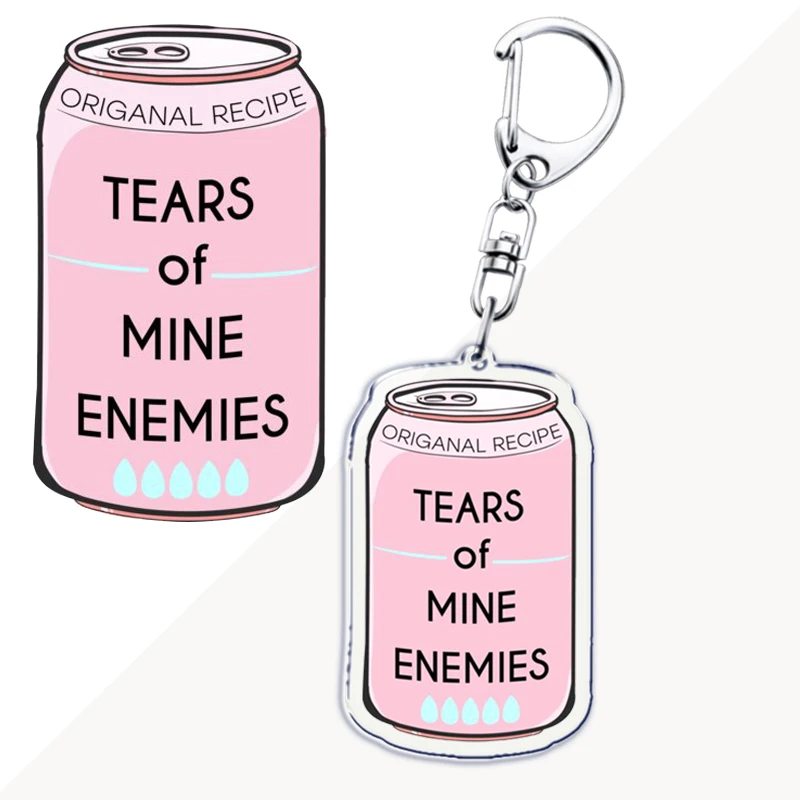 سلاسل مفاتيح دموع أعدائي للنساء ، سلسلة مفاتيح مشروبات مضحكة ، إكسسوارات قهوة ، قلادة عصير حليب ، مجوهرات للحقيبة ، مراوح #5