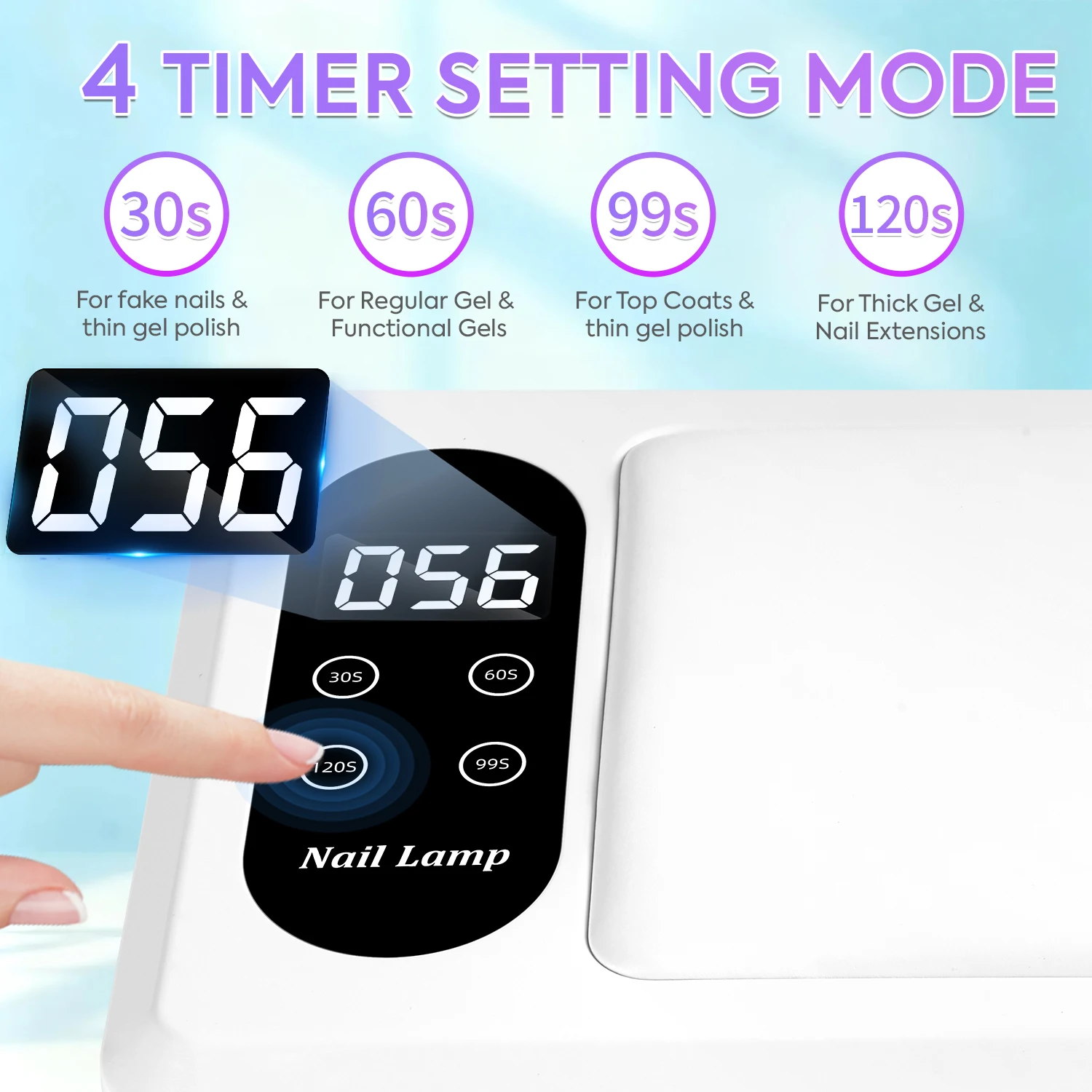 Lampada per unghie a LED UV 96 LED per asciugare le unghie Smalto per unghie 288W Lampada professionale per asciugare il gel per manicure con strumenti per unghie con sensore automatico