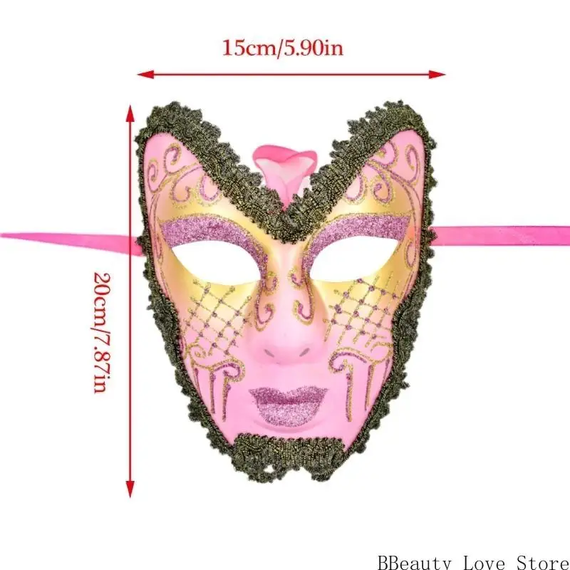 Máscara máscaras máscaras pintada a mano con máscara completa para mujeres Halloween Halloween