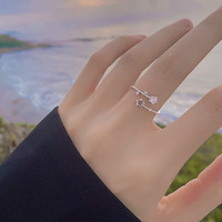 New 925 Sterling Silver Star Ring Shining Charm Geometric Shape Women's Ring Birthday Party Gift Exquisite Jewelry