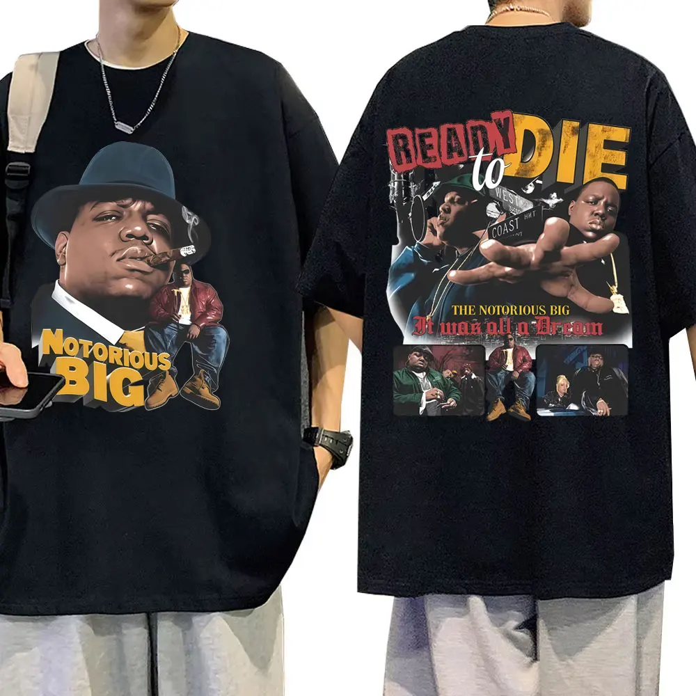 

Rapper The Notorious Big Ready To Die Graphic T-shirt Biggie Smalls T Shirt Men Women Hip Hop Fashion Vintage Pop Music T-shirts