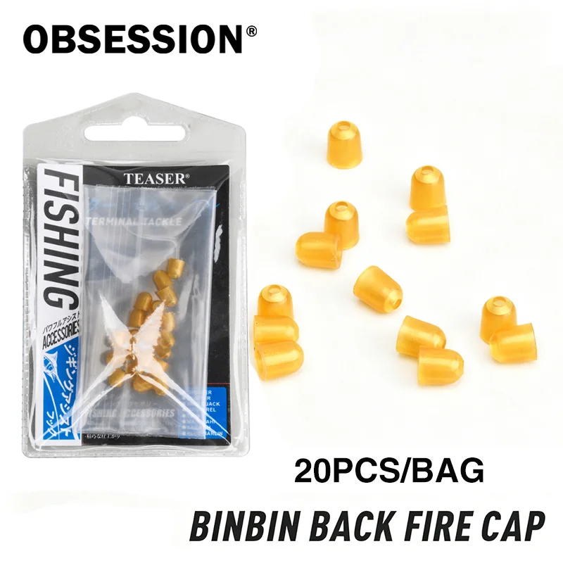 OBSESSION 20 шт. резиновых заглушек Binbin Back Fire Cap для крючков-ассистов для медленного джиггинга, аксессуары для рыболовных снастей