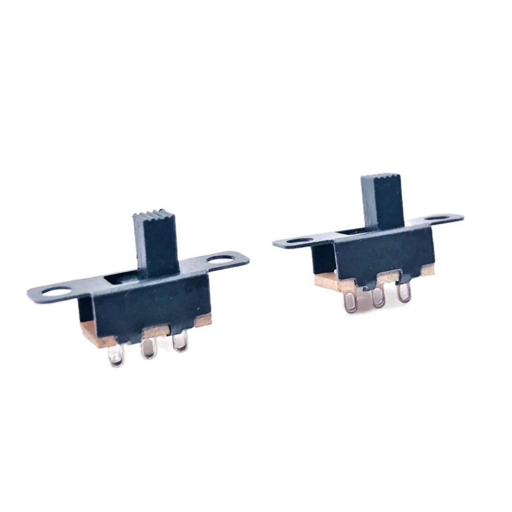 100PCS Slide Switch Panel Mount for 2 Position 3 Pin Solder Lug Terminal ON OFF SPDT 0.5A 50V DC Black for Electronic Projects