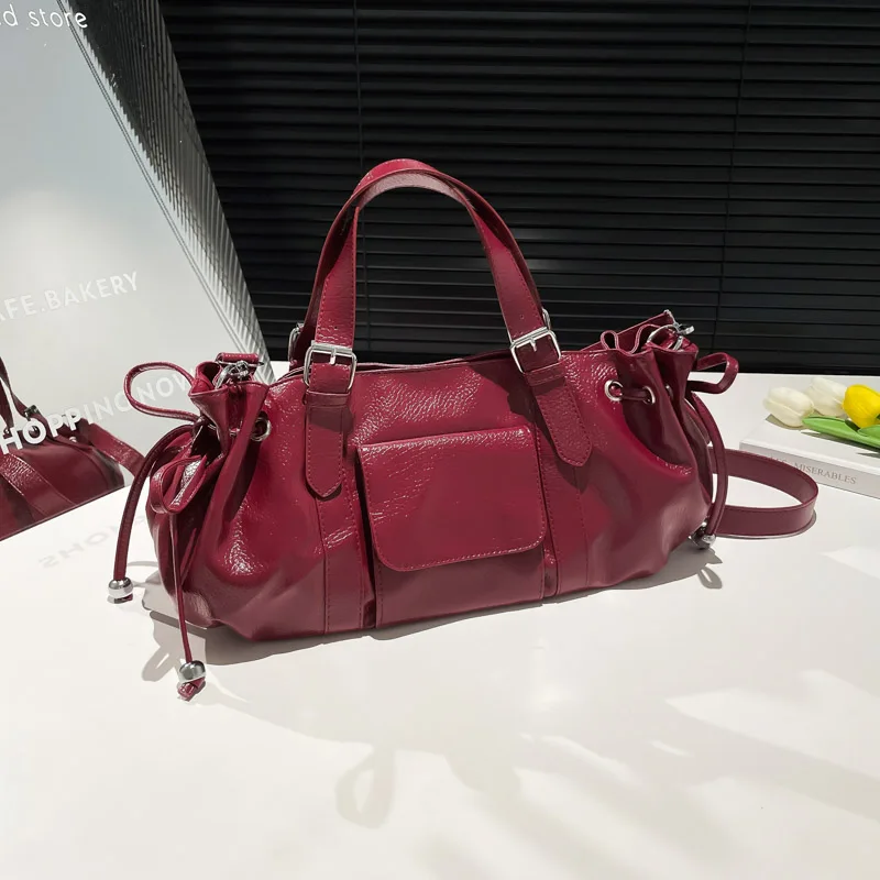 

New PU Commuting Solid Colors Zipper Shoulder Bags Temperament Versatile 2025 Hot Sale Large Capacity Bags for Women