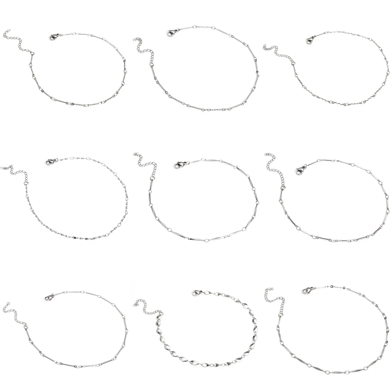 

1 Piece 304 Stainless Steel Twist Chain Anklet For Women Link Chains Anklet Bracelet Girl Summer Beach Foot Leg Jewelry Gifts