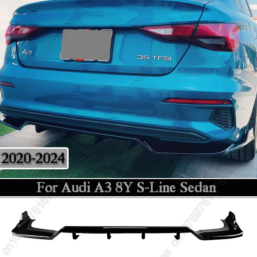 Накладка-диффузор на задний бампер для Audi A3 S-Line Sedan 8Y 2020-2024, защита-сплиттер, тюнинг