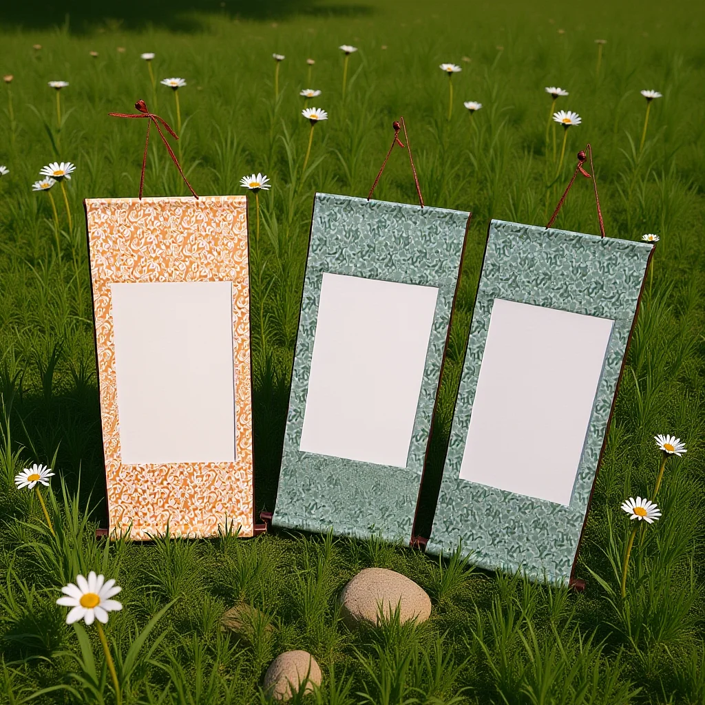 

2Pcs Blank Calligraphy Scroll Paper High Absorbency Painting Paper for Brush Calligraphy Ink Painting Watercolor Art Wall Scroll