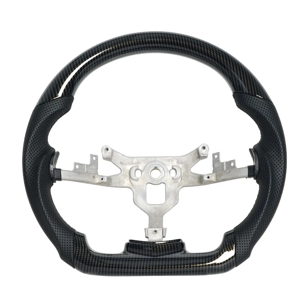 Hydro-Dip Carbon Fiber Flat Bottom Steering Wheel With Black Stitching Perforated Leather Fit For Corvette C6 Z06 ZR1 2006-2011 Car Accessories