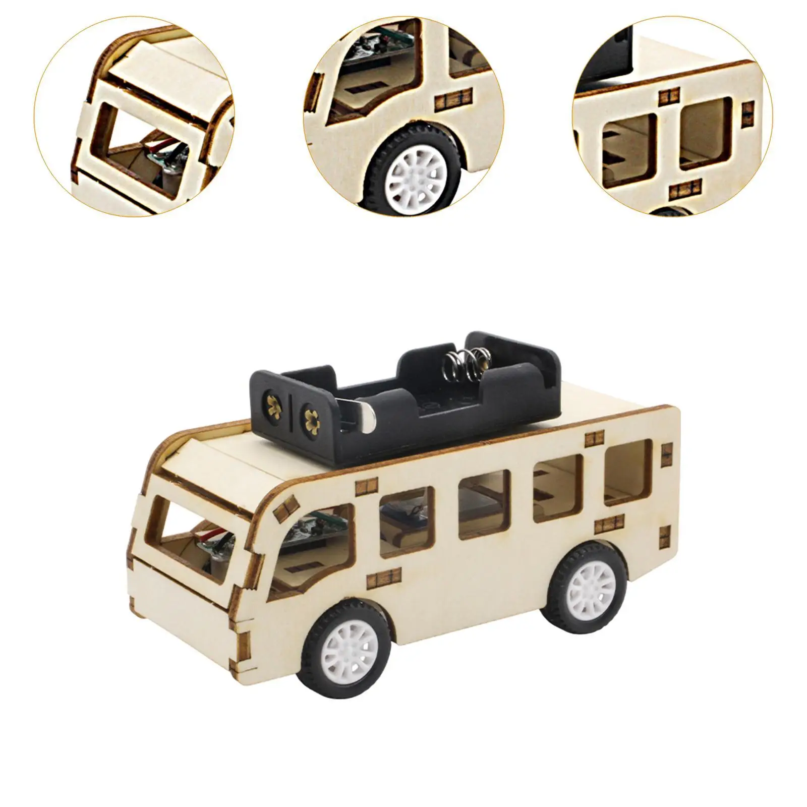 Interactive Learning Bus Toy Technology Model Kit Practical Sturdy DIY Science Experiment Kit for Physics Learning Toys