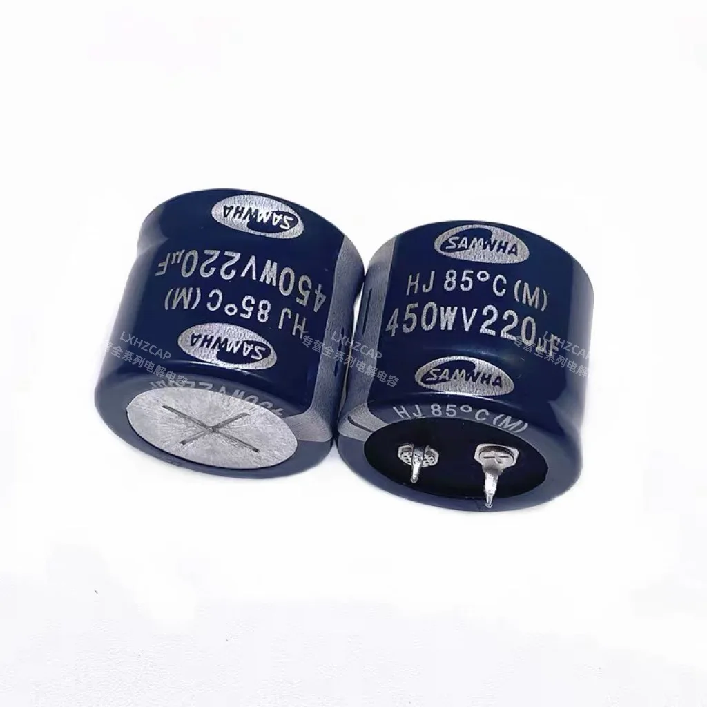 Capacitor eletrolítico de alumínio importado SAMWHA, Coréia III e HJ, 450V, 30x25, 450V