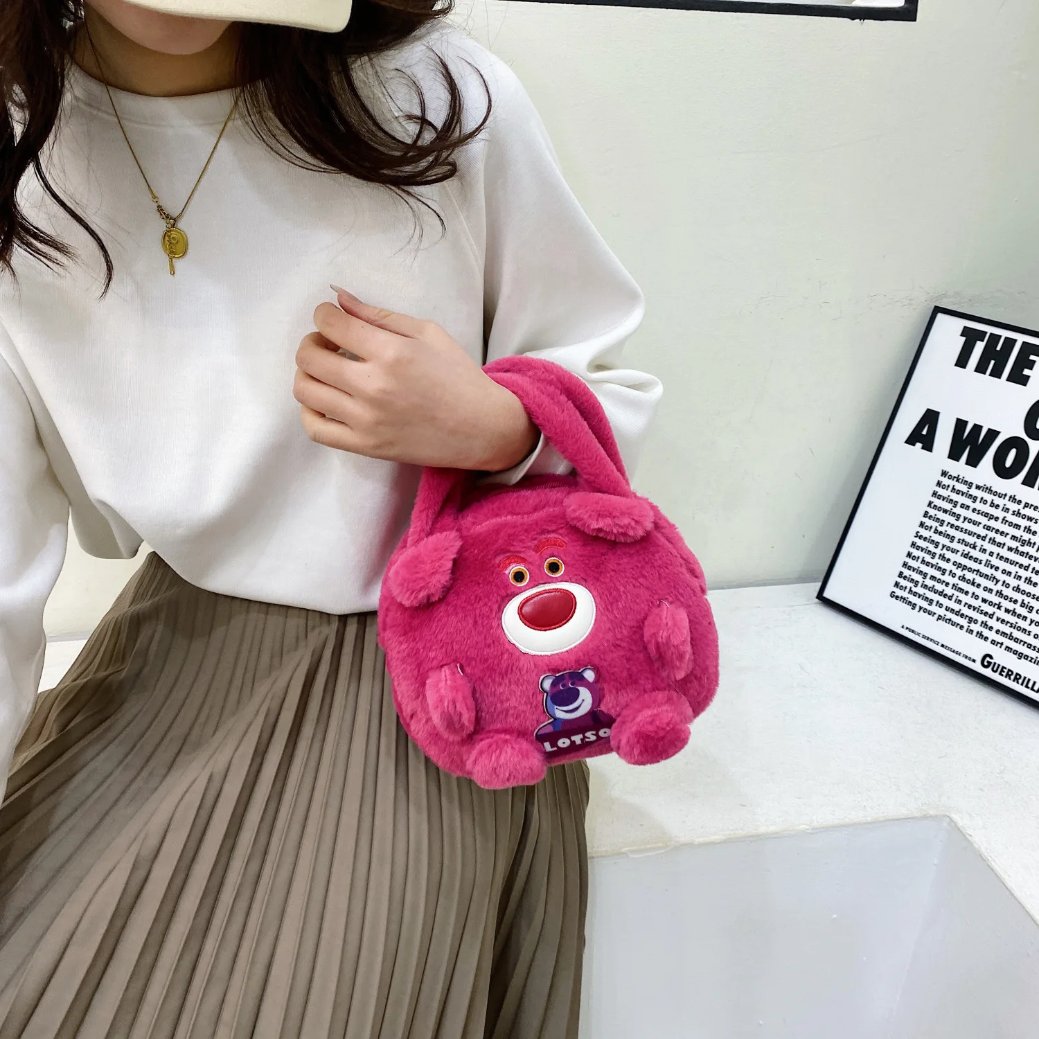 Cute Cartoon Sanrio Hello Kitty Plush Toy Bag Ins Kuromi Doll Hand Bag Versatile Child Small Change Diagonal Span Packet