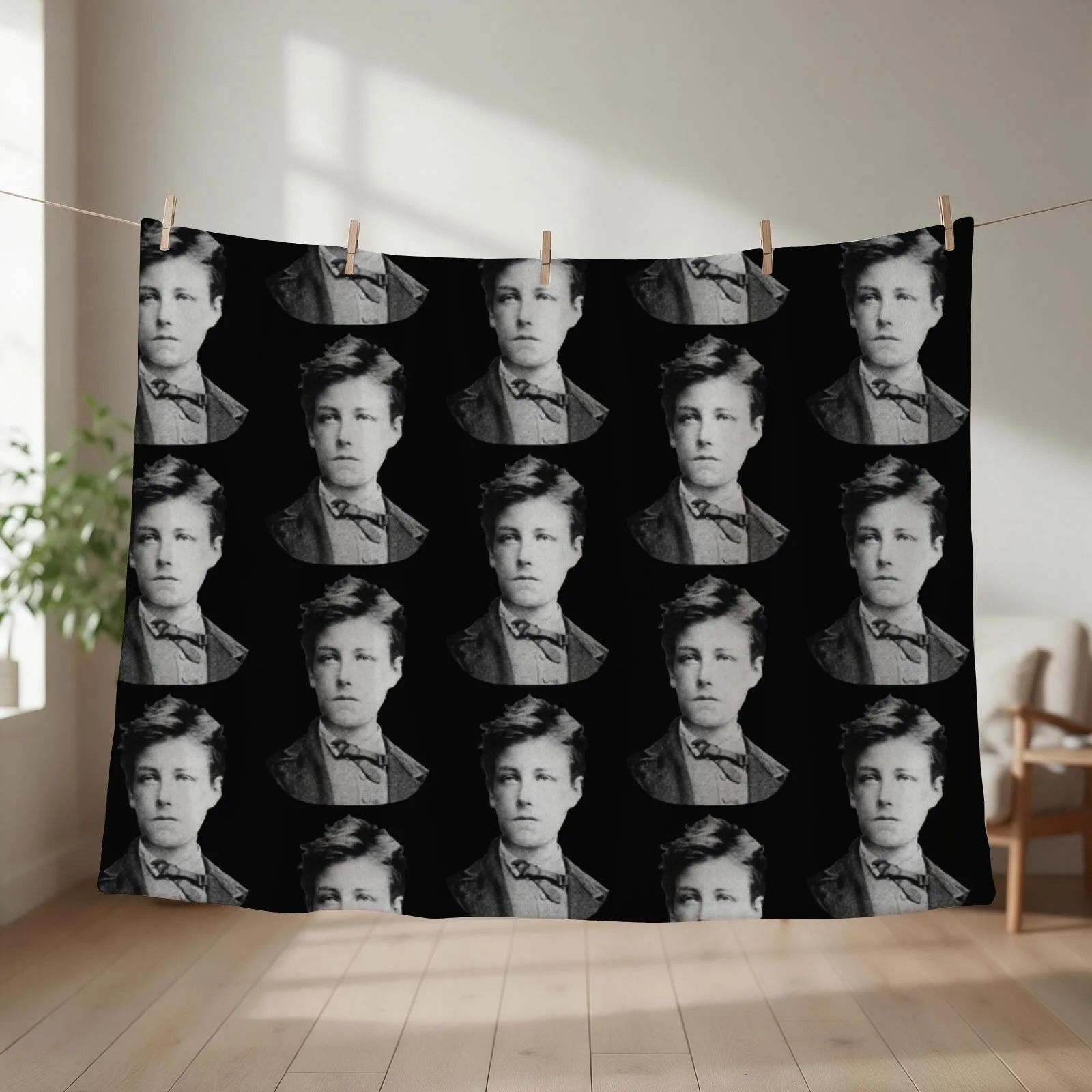 Arthur Rimbaud Throw Blanket couch cozy soft plush fuzzy picnic outdoor blanket