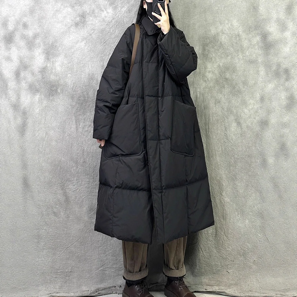 Piumino lungo caldo da pendolare oversize da donna invernale