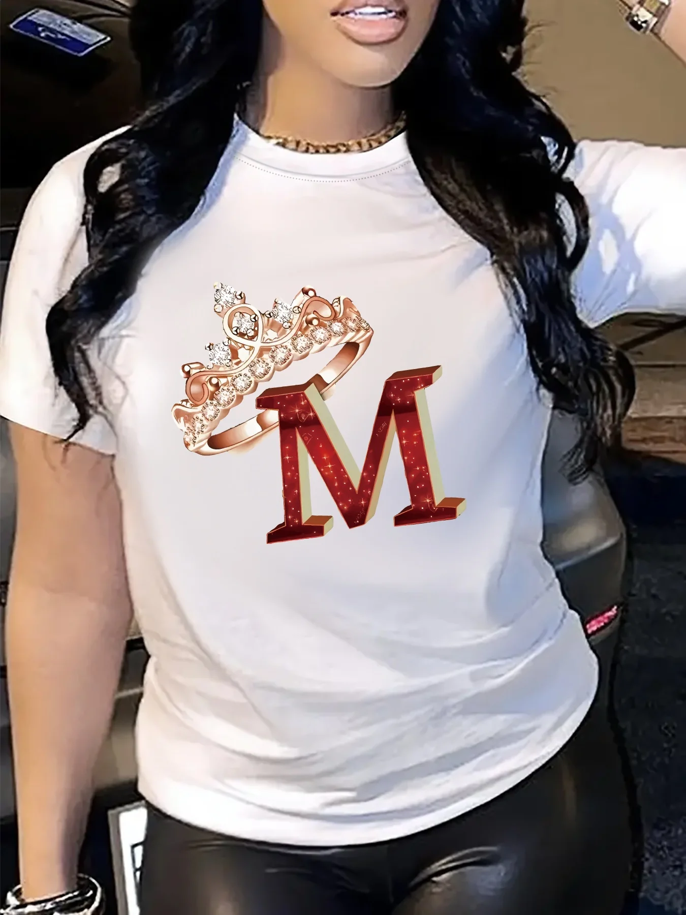 Carnival Letter Crown Cartoon Printed Women's T-shirt Casual Round Neck Tops Tees Design Summer Short Sleeved Women's Clothing