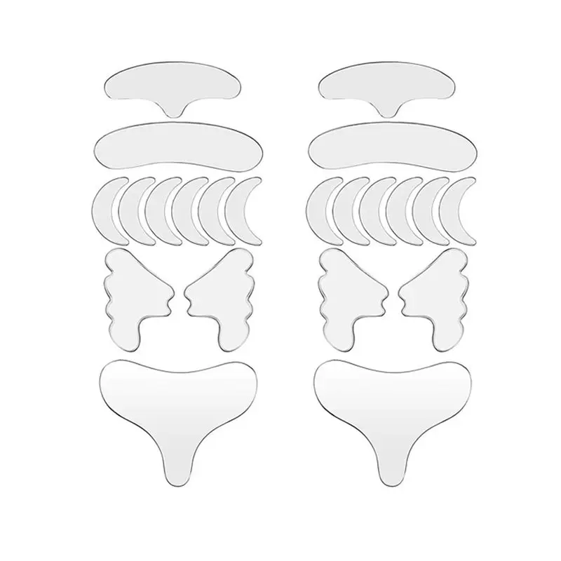 

【PLAISIR】22 шт. многоразовые силиконовые патчи от морщин для лица, лба, шеи и глаз, антивозрастные, для лифтинга кожи